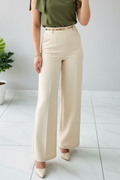 Pantalón Palazzo Beige de Tiro Alto cod.552