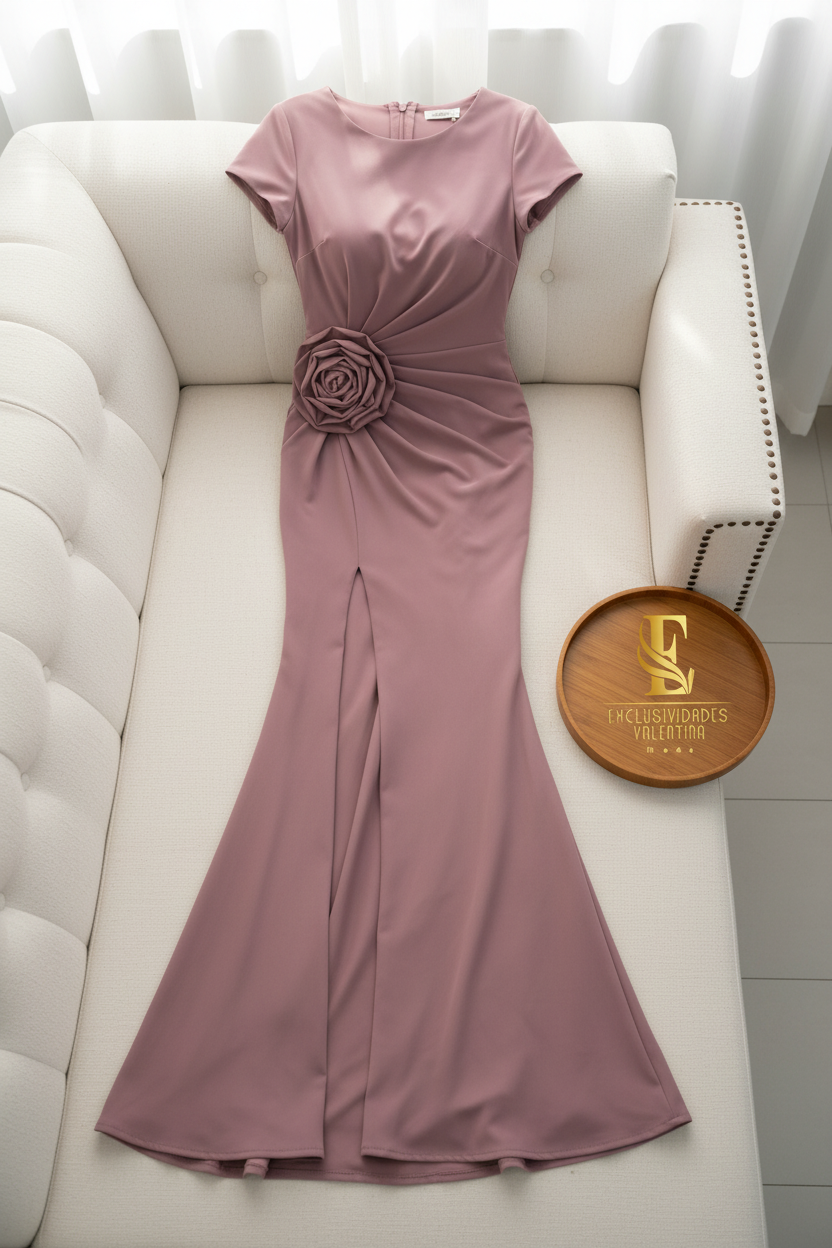Vestido Rosa Palo Rosa 3D Sirena cod.003