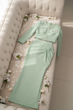 Conjunto Verde Menta Perlas cod.C004