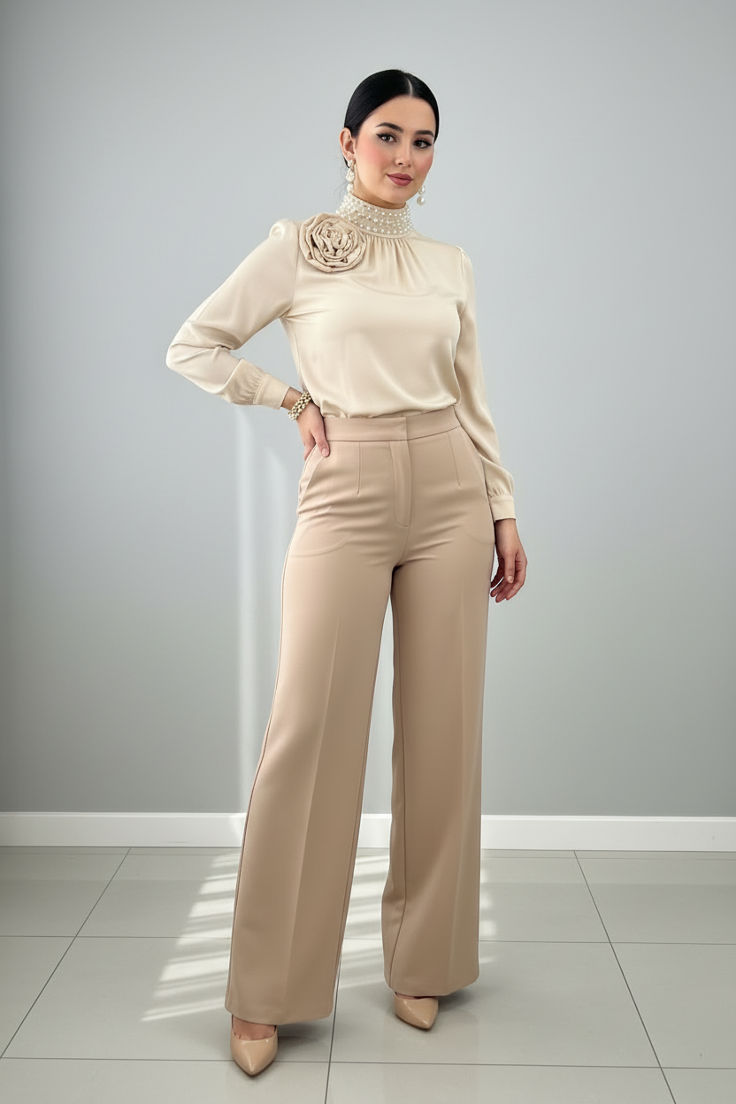 Conjunto Dos Piezas Beige Champagne  cod.878