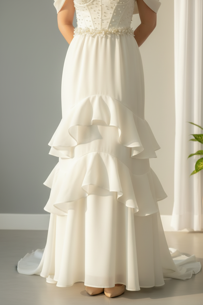 Vestido Blanco Perla cod.989