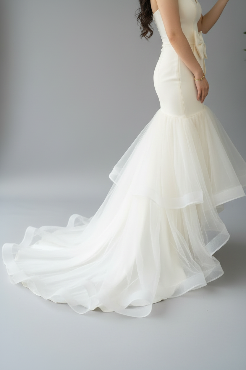 Vestido Sirena Blanco Lazo cod.611