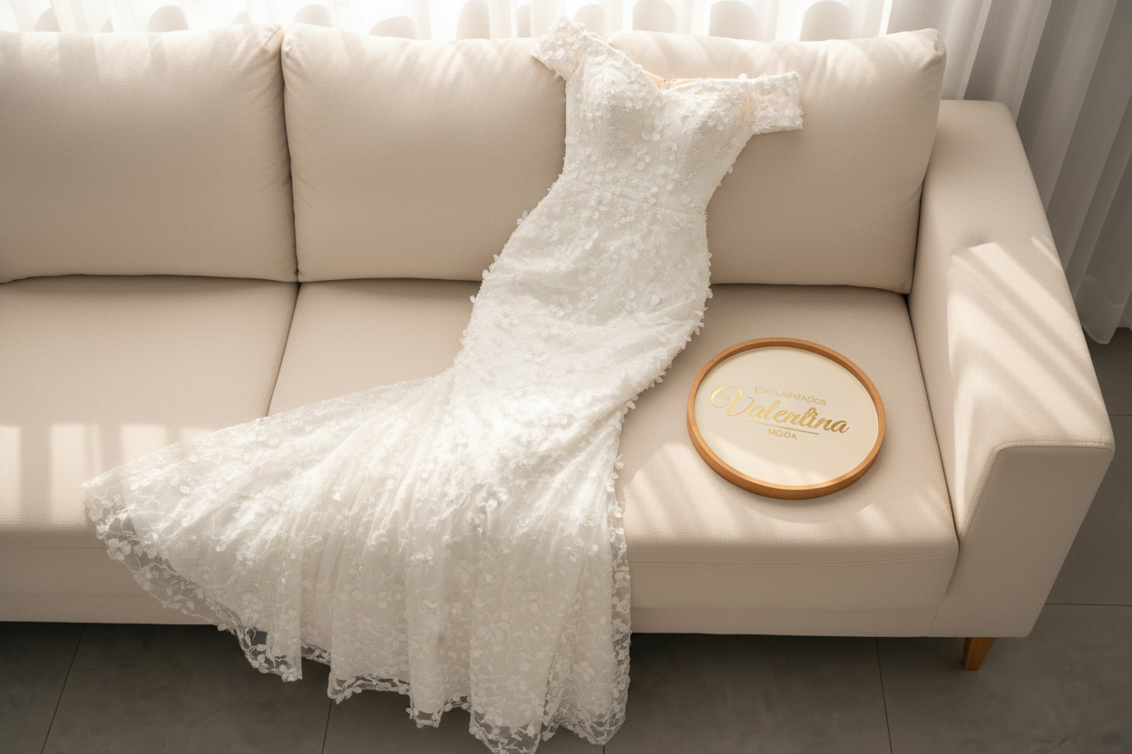 Vestido Sirena Blanco Floral cod.612