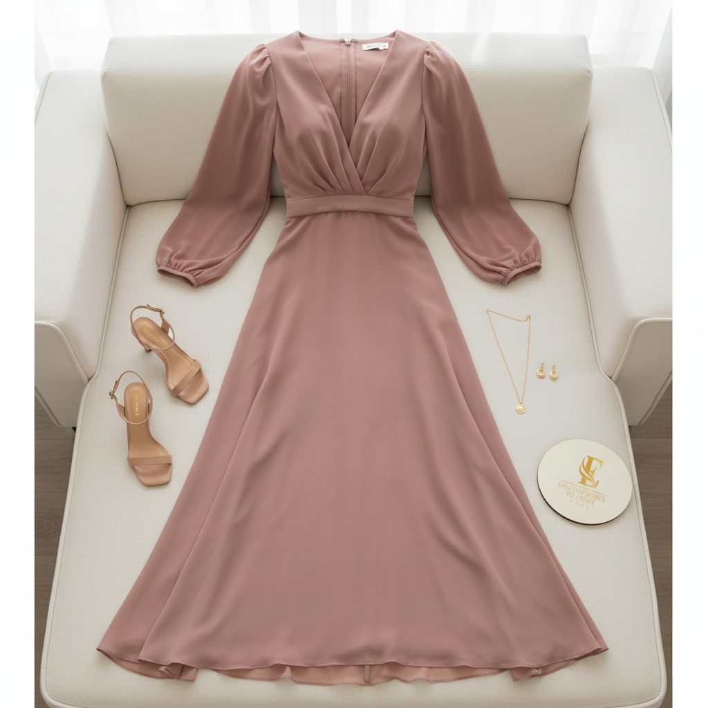 Vestido Rosa Palo Romántico cod.587