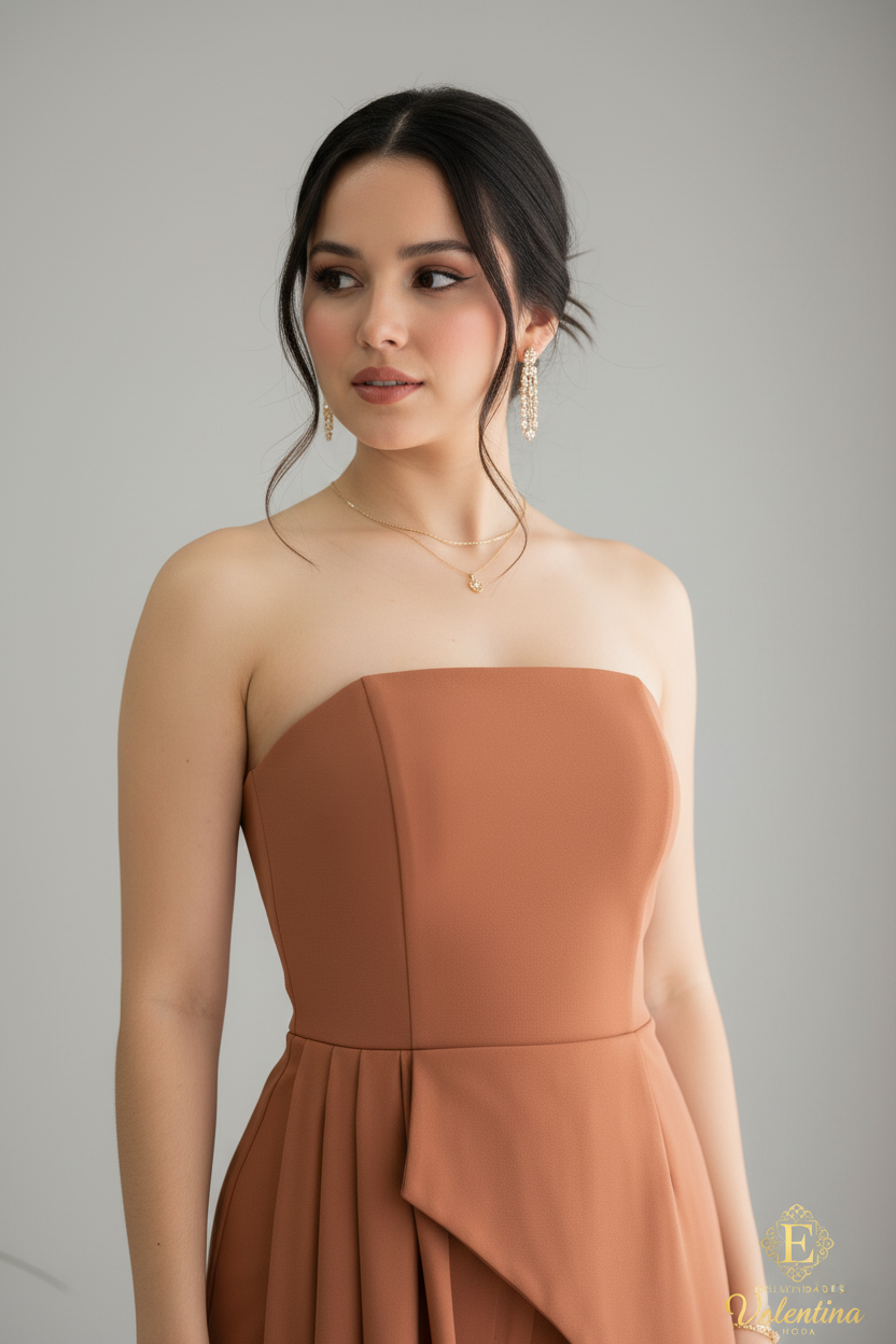 Conjunto Terracota Peplum Drapeado 2 Piezas cod.916