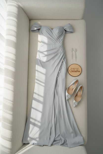 Vestido Gris Plateado cod.744