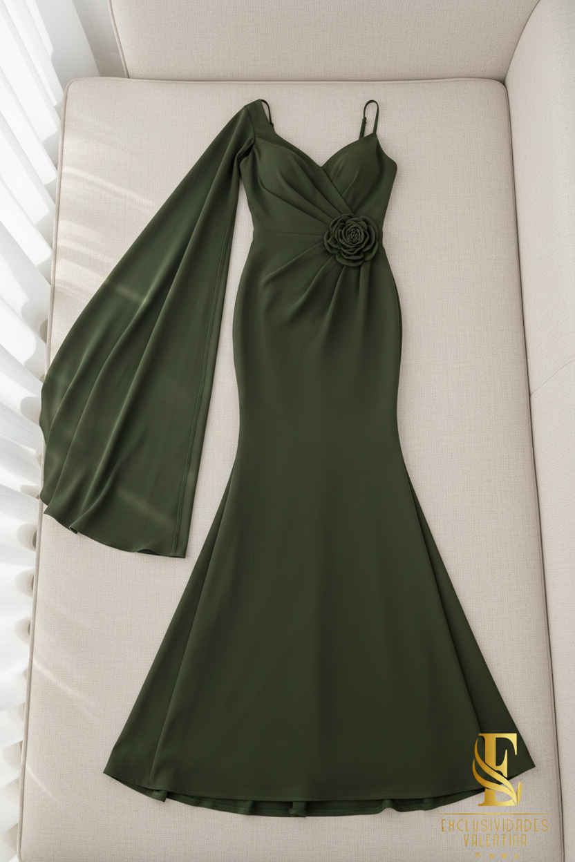 Vestido Olive Sirena Cape Rose  cod.V223