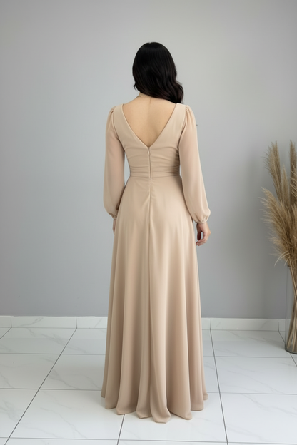 Gown Champagne Gasa Exclusiva cod.787