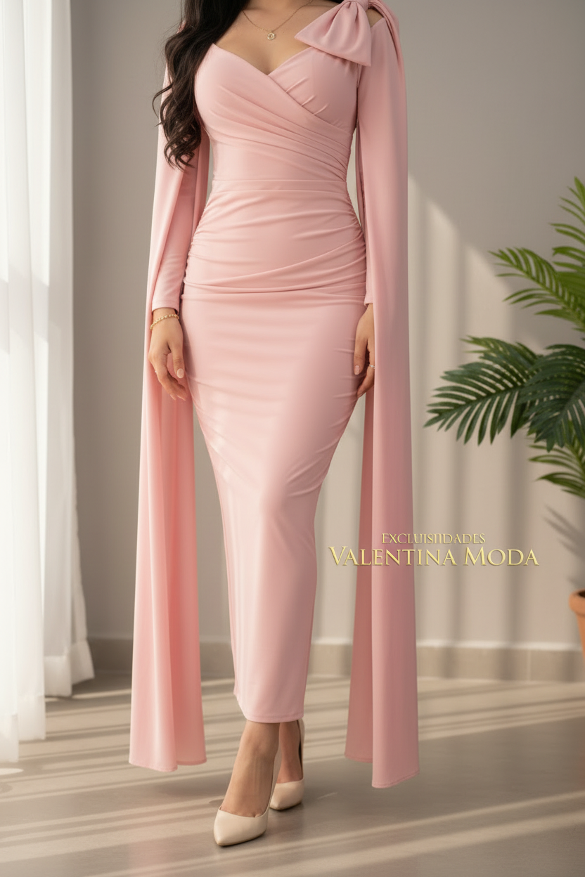 Vestido Isadora Rosa Capa cod.V656