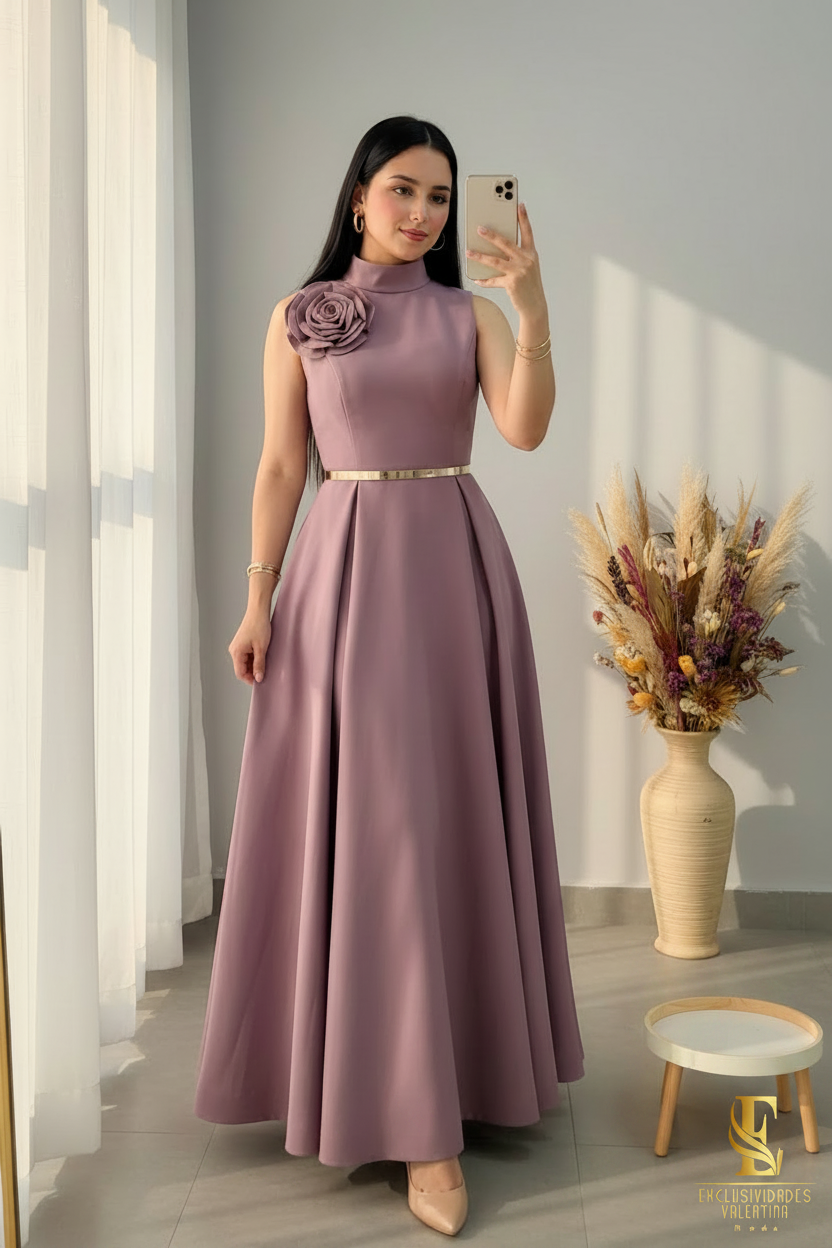 Vestido Malva Rosa D cod.00161