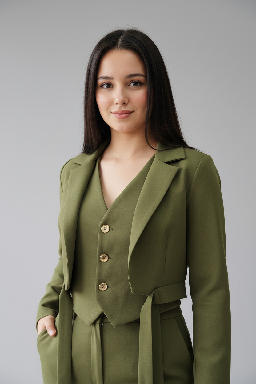Traje Verde Oliva 3 Piezas cod.630