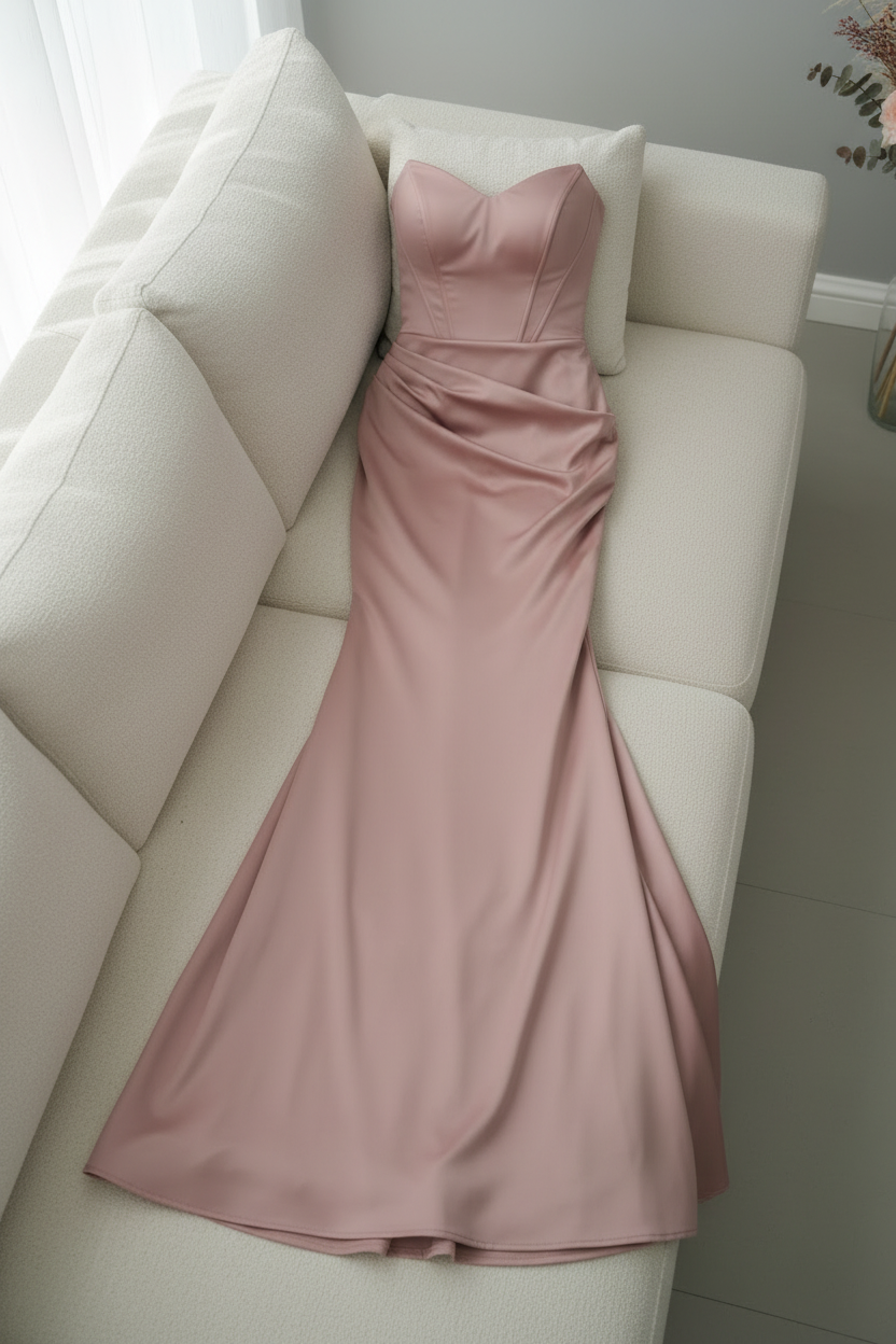 Vestido Rosa Palo Corset Sirena cod.V420
