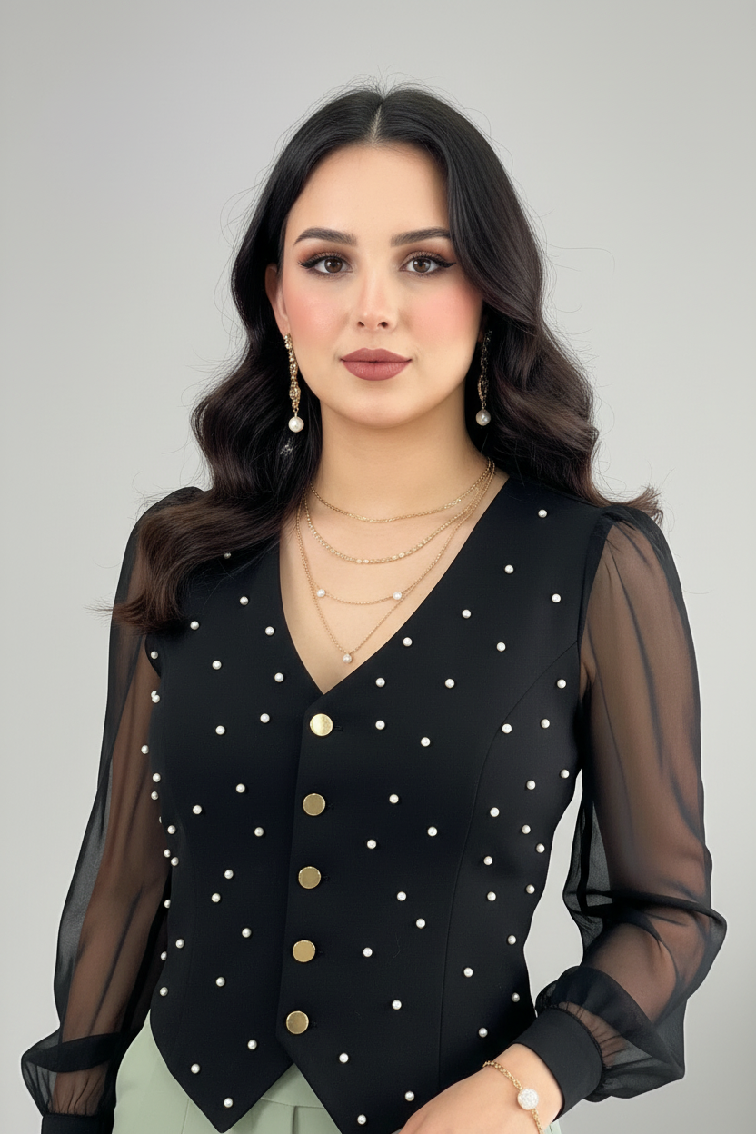 Conjunto Perle Noir & Sage cod.564