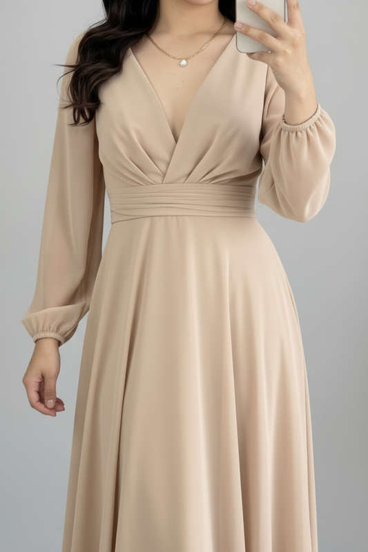 Gown Champagne Gasa Exclusiva cod.787