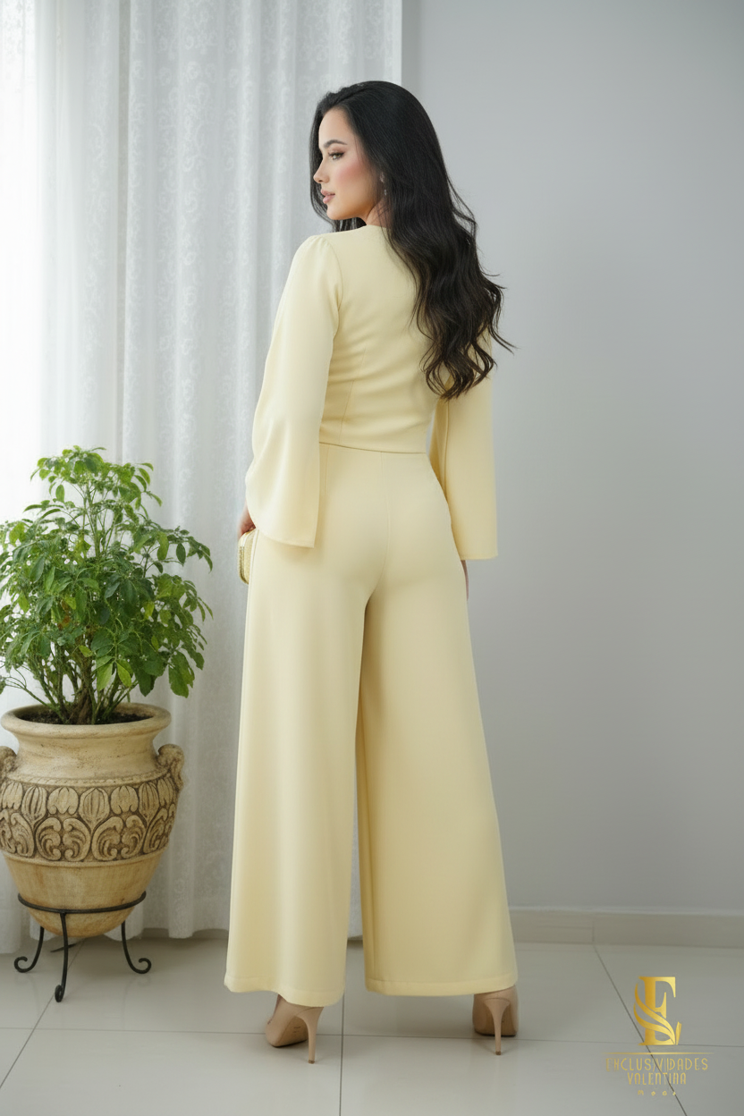 Conjunto Amarillo Mantequilla — Top Campana & Palazzo cod.0025