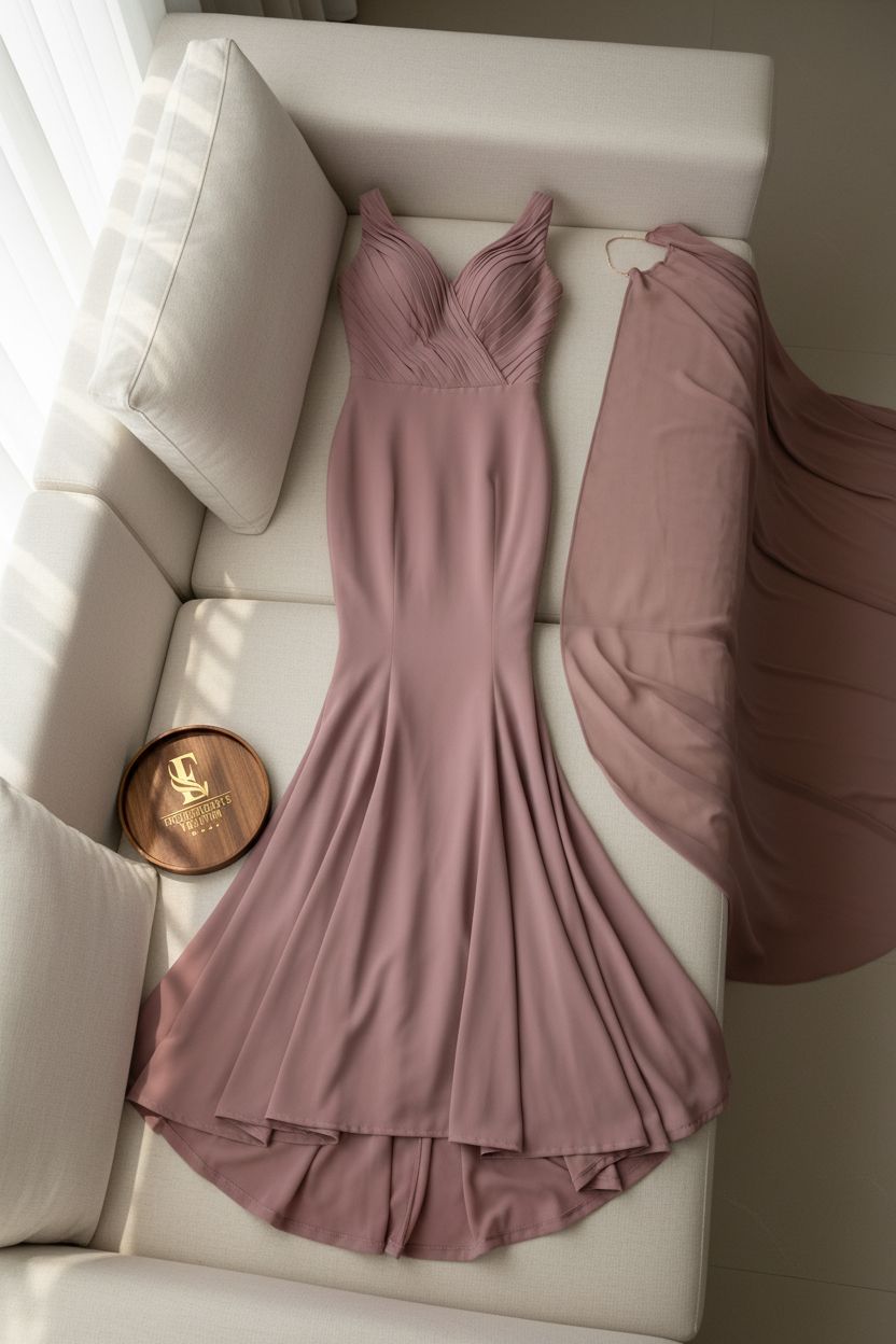 Vestido Rosa Mauve Sirena cod.994