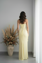 Vestido Amarillo Pastel Corset cod.V412
