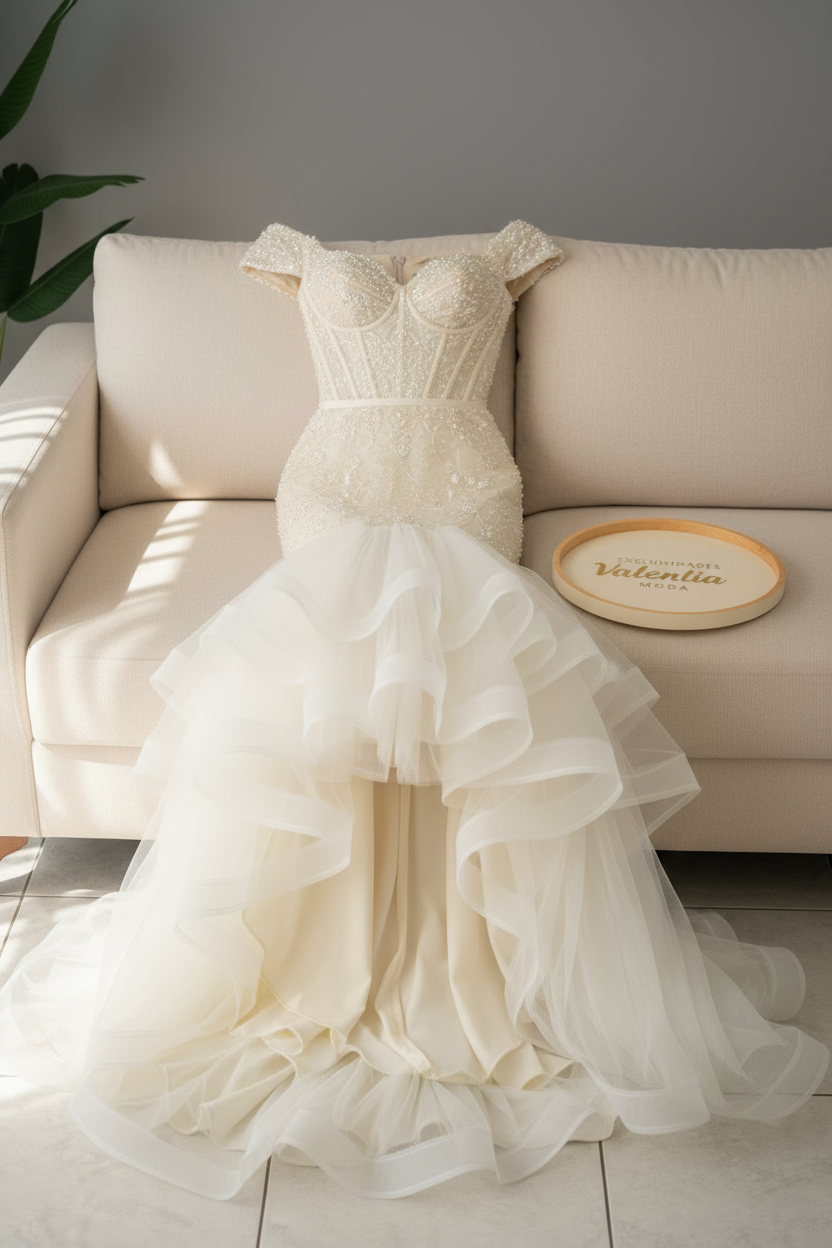 Vestido Novia Corset Perlas cod.615