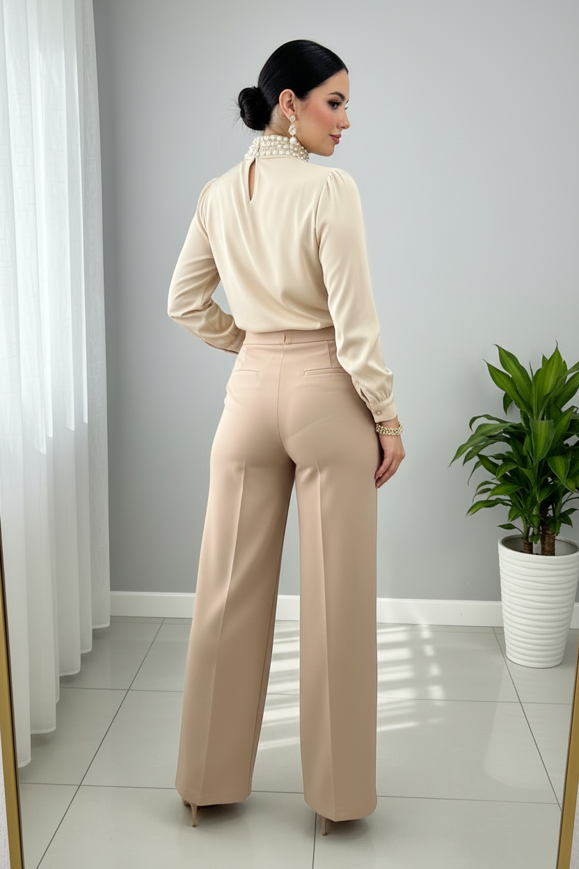 Conjunto Dos Piezas Beige Champagne  cod.878