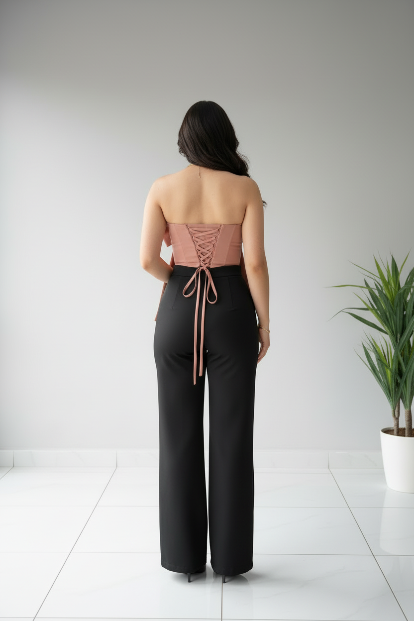 Corset Rosa Palo con Lazo Lateral Oversized cod.657
