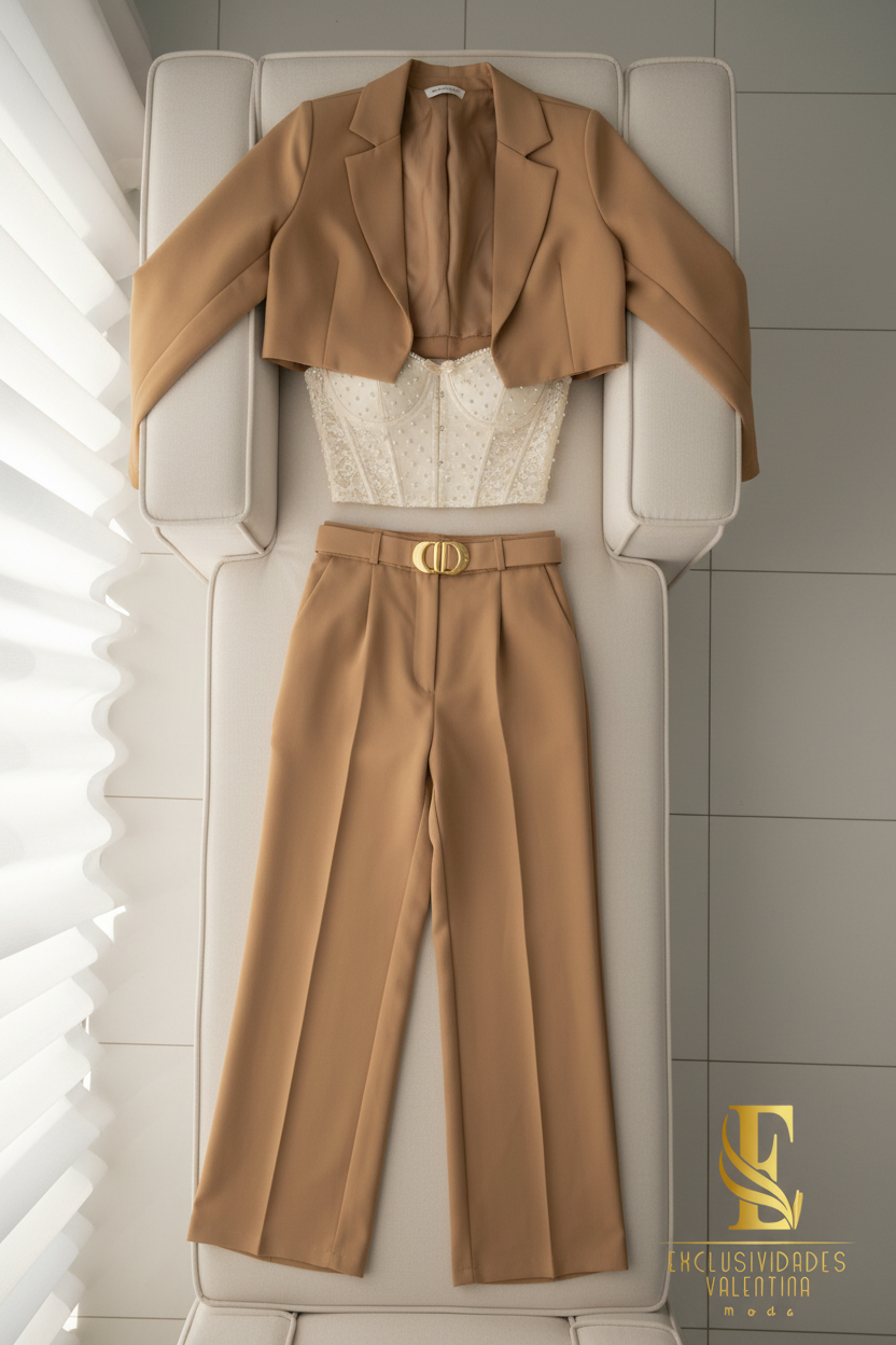 Conjunto Camel Blazer & Corset cod.C211