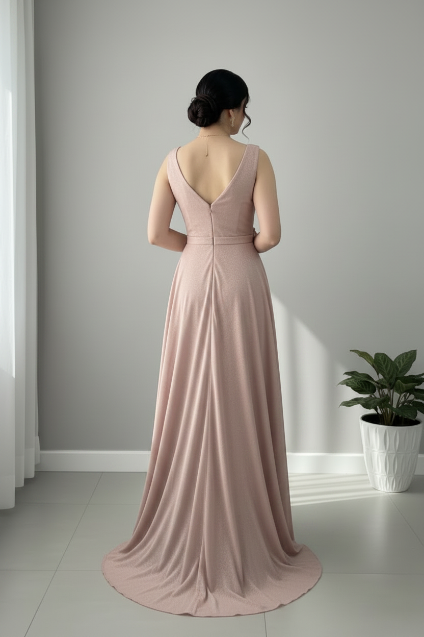 Vestido Rosa Palo Flor cod.906