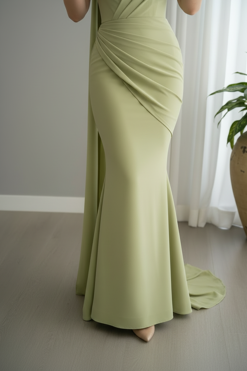 Vestido Verde Sage Sirena cod.990