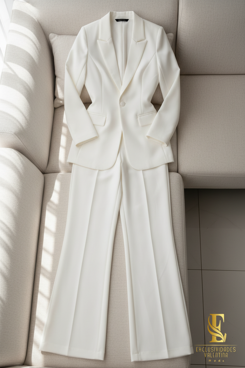 Conjunto Blanc Power Suit Blazer & Palazzo cod.C227