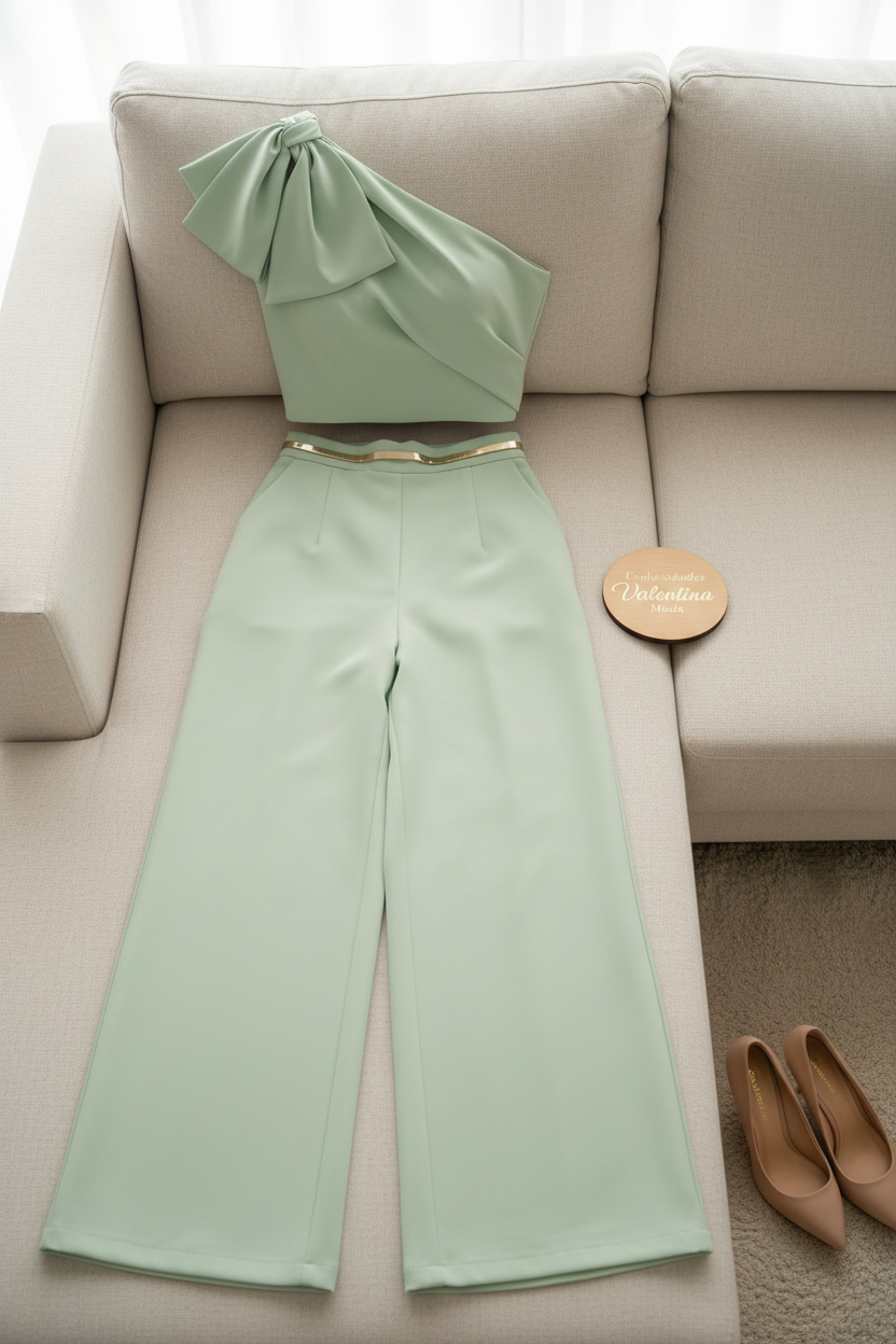 Conjunto Mint Bow Monocromático cod.700