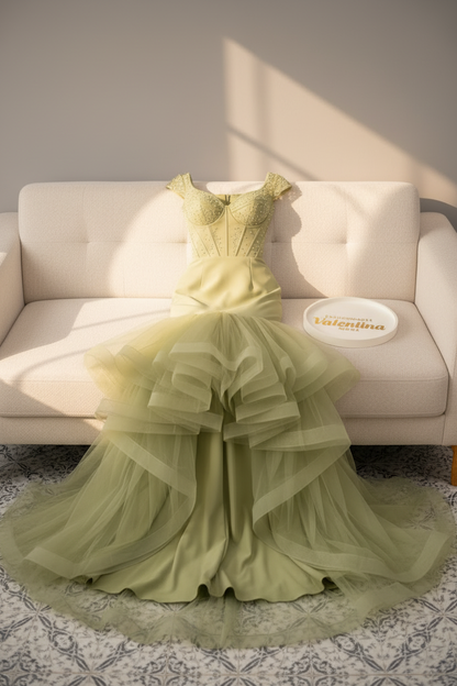 Vestido Sirena Verde Sage cod.616