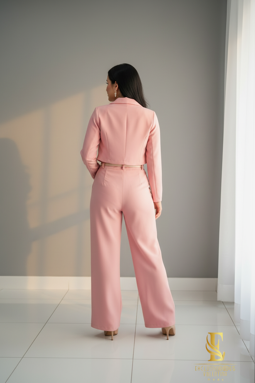 Conjunto Rose Poudré Blazer & Corset cod.C219
