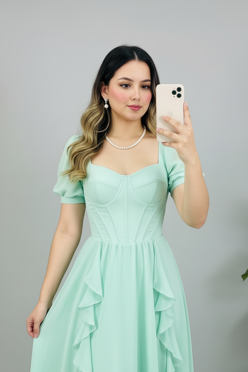Vestido Menta Primavera cod.586