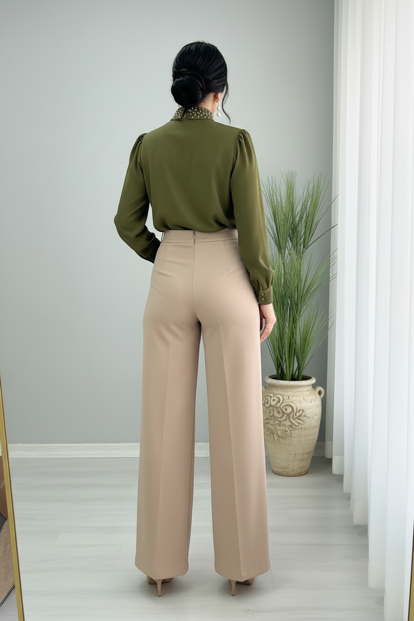 Conjunto Dos Piezas Verde Oliva & Beige  cod.877