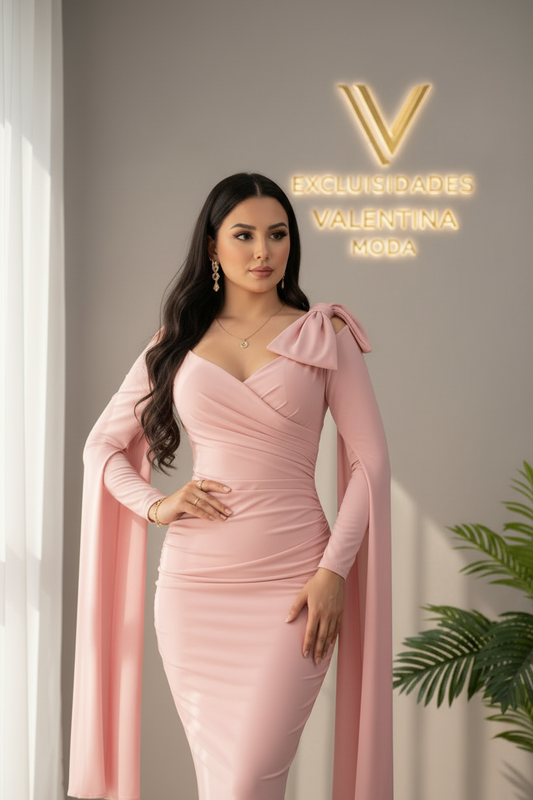 Vestido Isadora Rosa Capa cod.V656