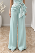 Conjunto verde agua corsé con perlas y pantalón palazzo cod. CJ008