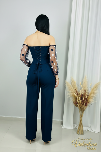 Conjunto Corset Azul Marino
