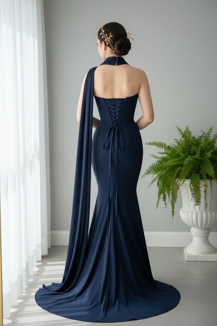 Vestido Azul Navy Sirena cod.996