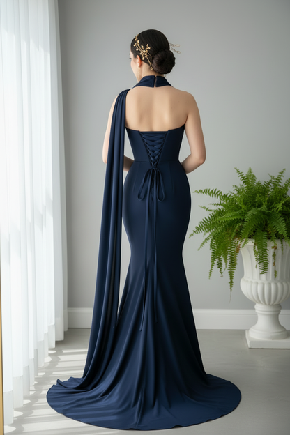Vestido Azul Navy Sirena cod.996