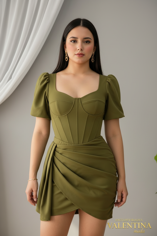 Vestido Verde Oliva cod.V708
