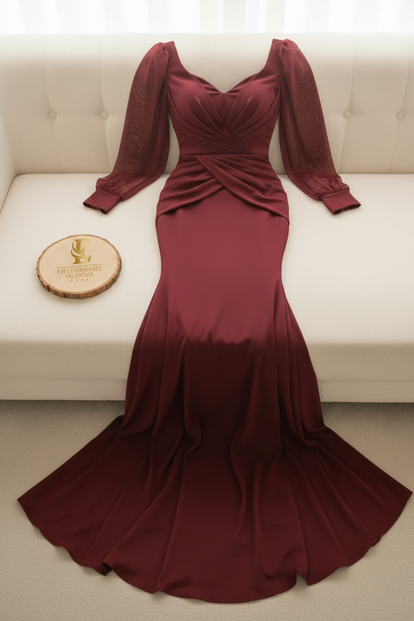Vestido Sirena Burgundy cod.905