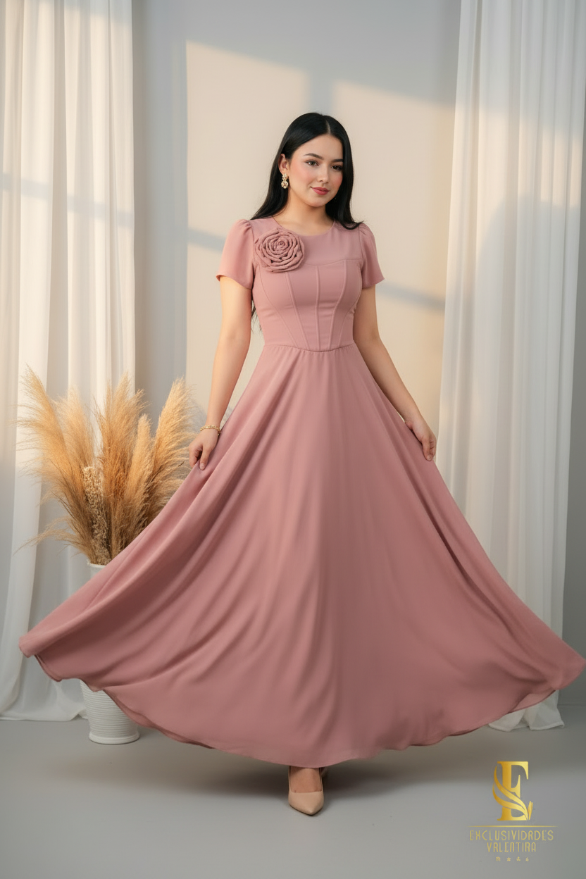 Vestido Rose Mauve cod.0V203