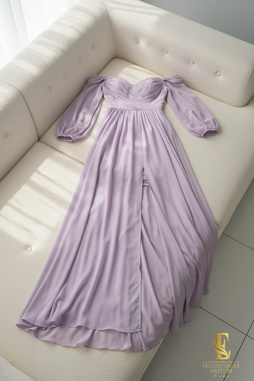Vestido Lila Off-Shoulder cod.V339