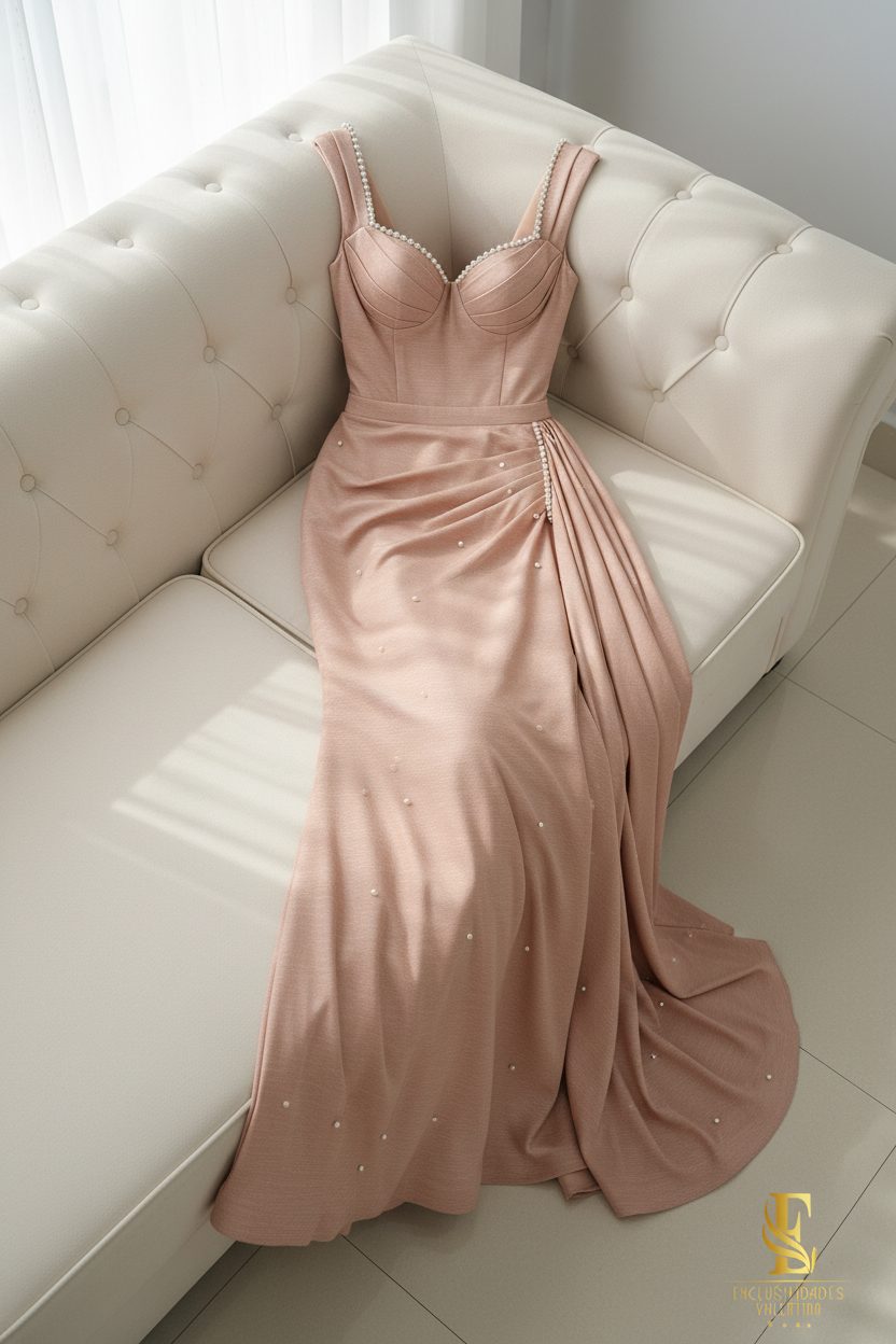 Vestido Blush Perle Corset Sirena cod.V220
