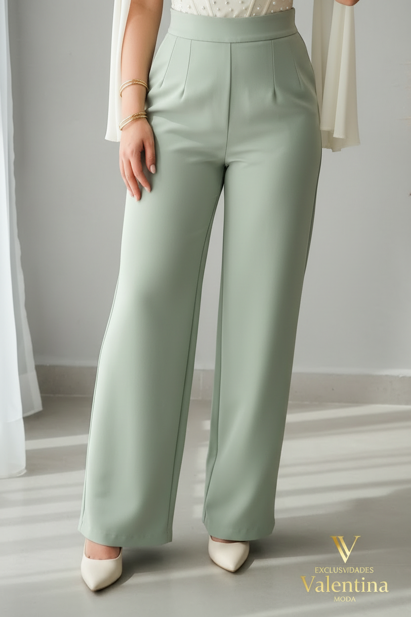 Conjunto Corset Blanco & Pantalón Verde Menta cod.C788