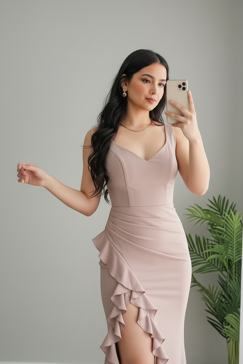 Vestido Mauve Ruffle cod.706
