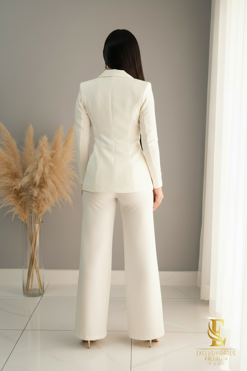 Conjunto Blanc Power Suit Blazer & Palazzo cod.C227