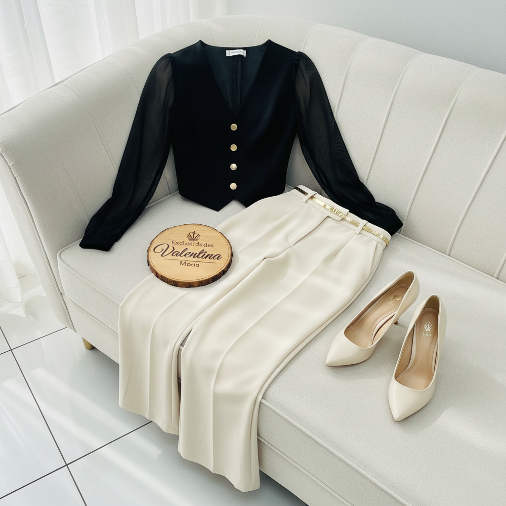 Conjunto Negro Beige cod.561