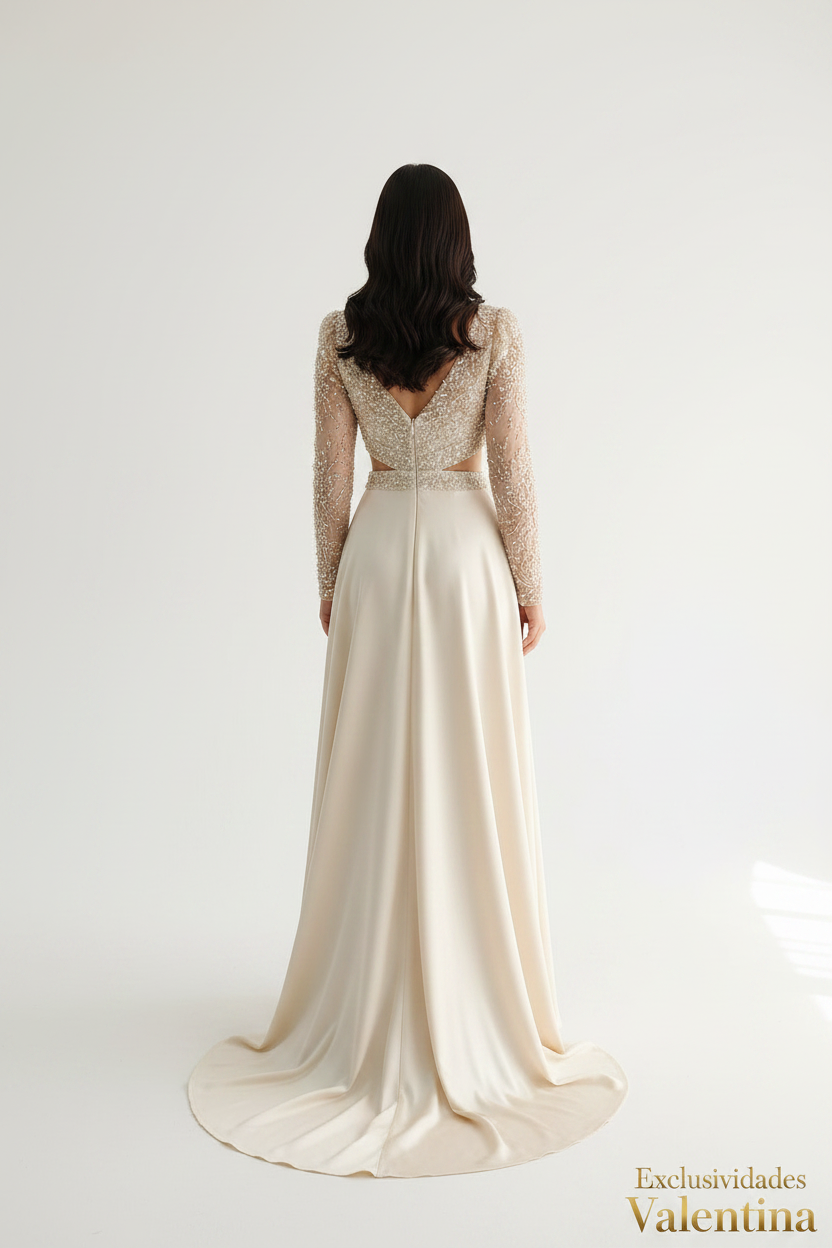 Vestido Champagne · Bordado Couture cod.V256