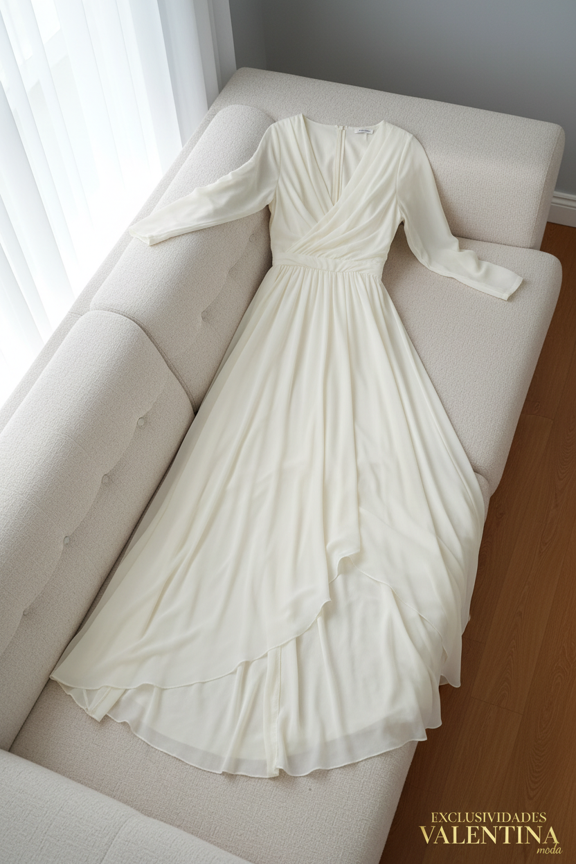Vestido Blanco Asimétrico Gasa cod.V733