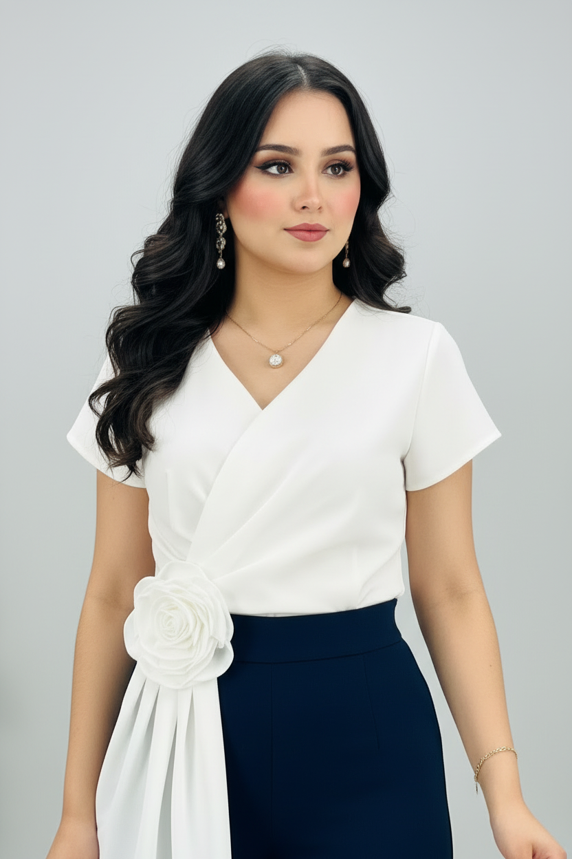 Blusa White Wrap Asimétrica cod.600